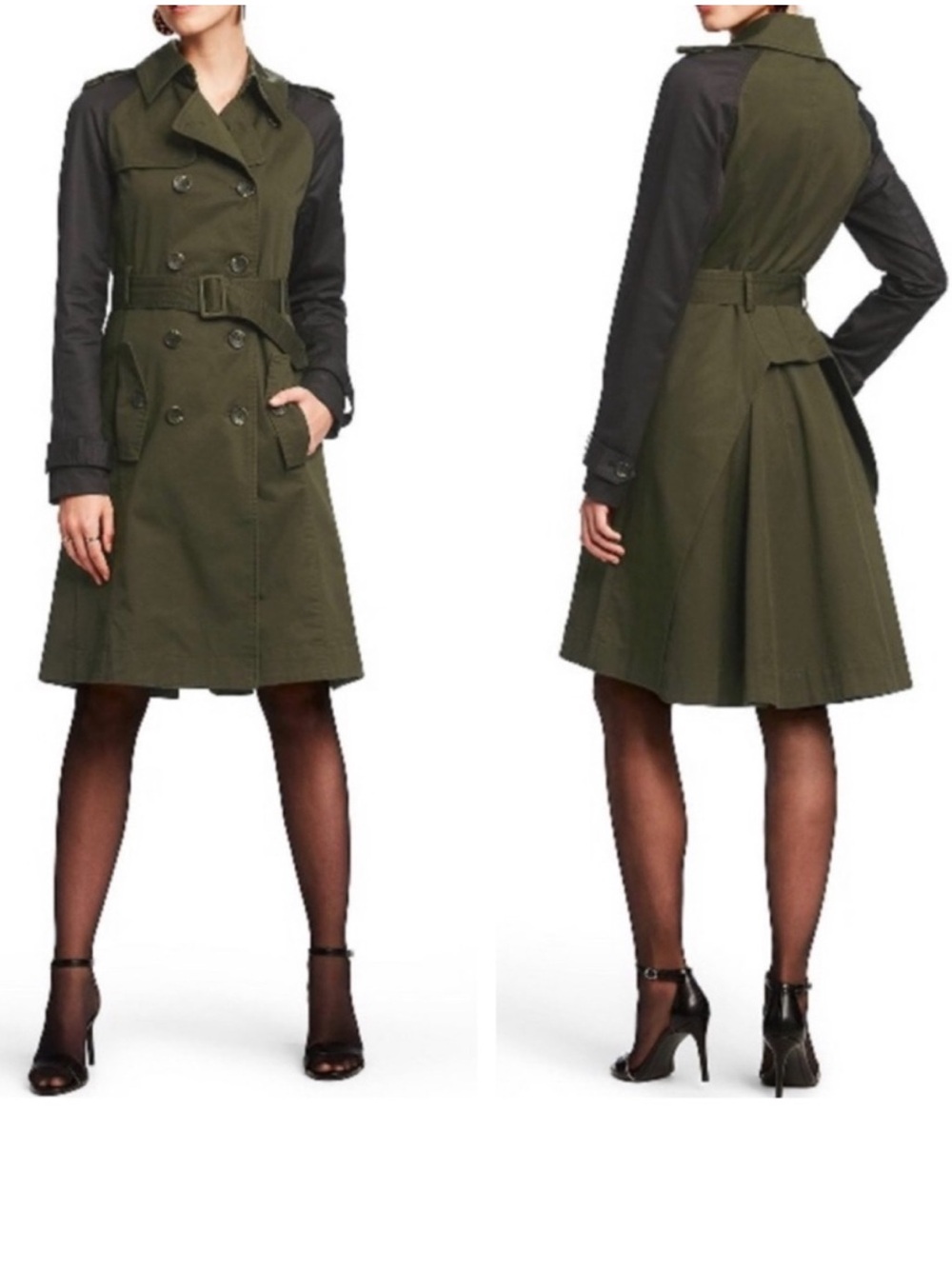 ALTUZARRA For Target Trench Coat Jacket NEW With Tag Size M Green & Black
